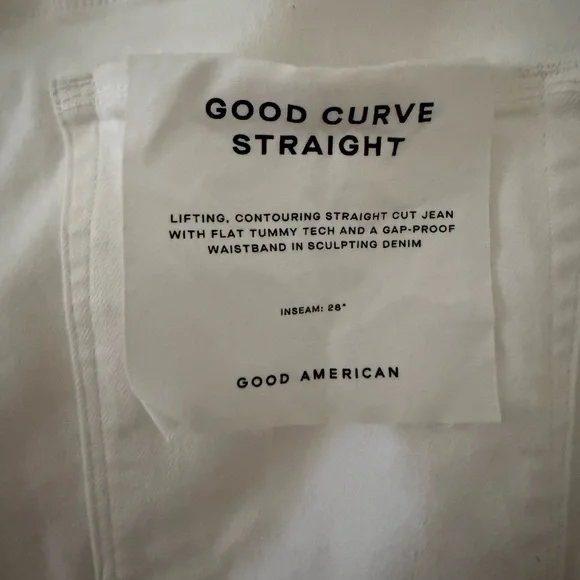 Good American Curve White Straight Jeans . Size 24 - Picture 6 of 12